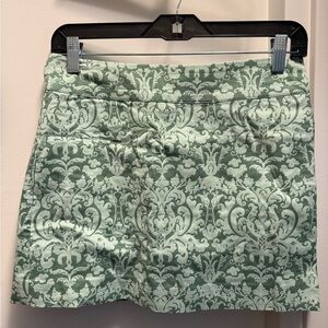Hill House Mint Green Patterned Mini Skirt